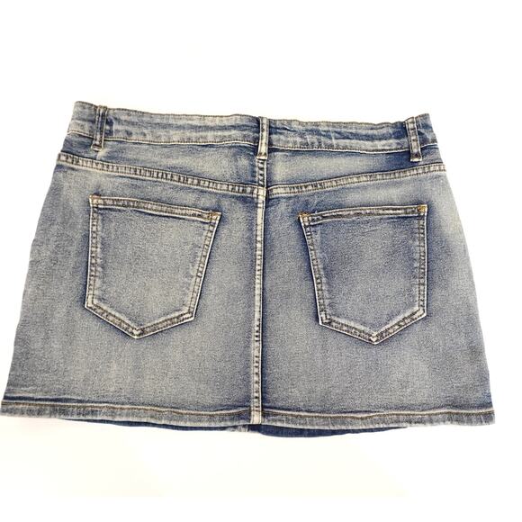 Blue Jean skirt with Pink on front pockets s/m - Picture 5 of 8